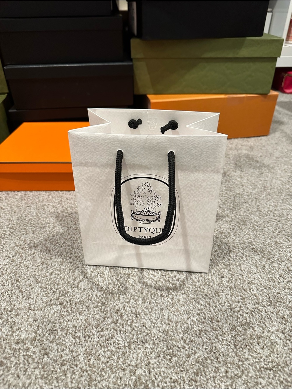 diptyque White Gift Bag with Black Rope Handles